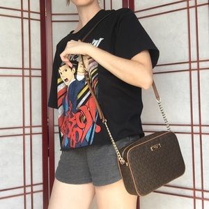 Michael Kors brown monogram leather bag